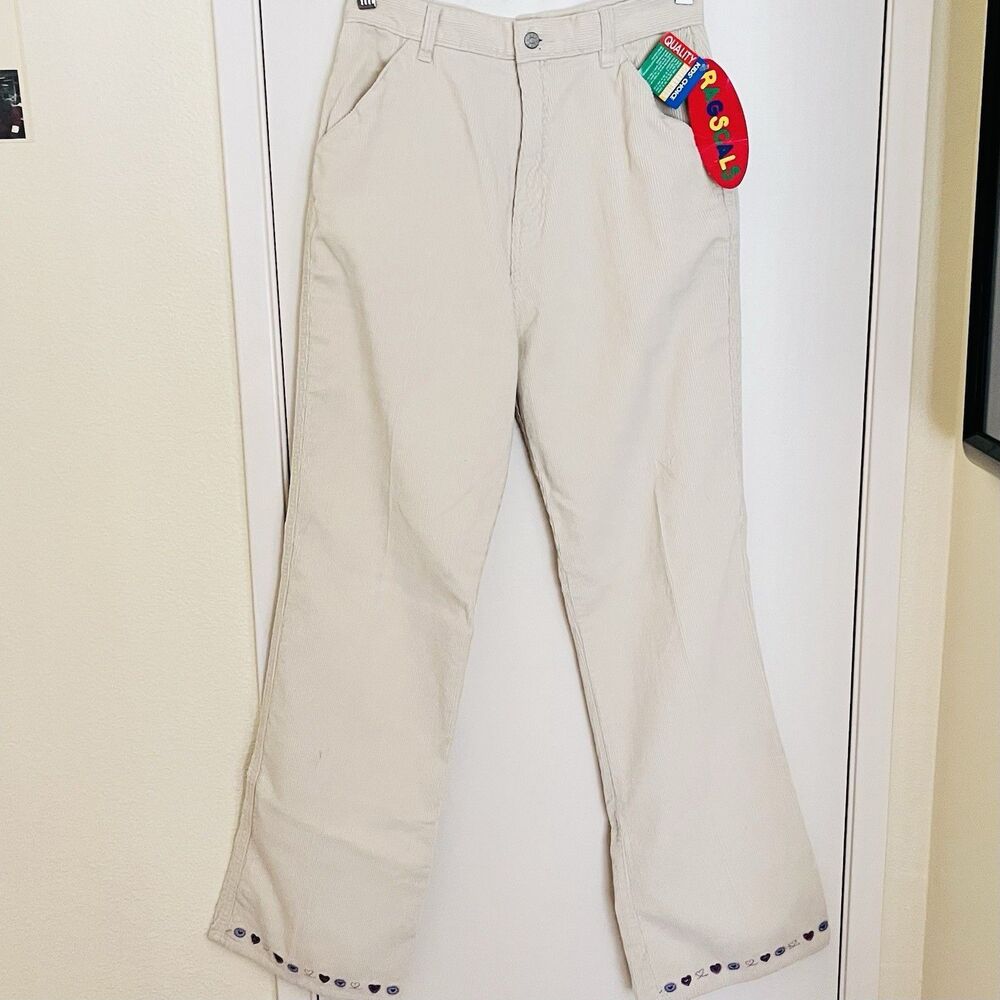 VTG RAGSCALS Girl’s High Rise Corduroy Pants 16 Y2K Retro Slight Flare Beige NWT